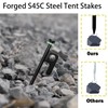 12Pcs Tent Stake with Hammer Set, 16in Tent Stakes Heavy