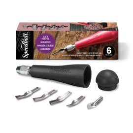 Speedball Linoleum Cutter Kit Assortment #1 - Linocut Carving Tools for Block Printing, Black, Includes 5 Blades