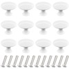 DDHOMIN 12 PCS Round Drawer Knobs Pulls,Cupboard Door Knobs (White)