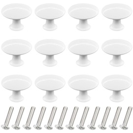 DDHOMIN 12 PCS Round Drawer Knobs Pulls,Cupboard Door Knobs (White)