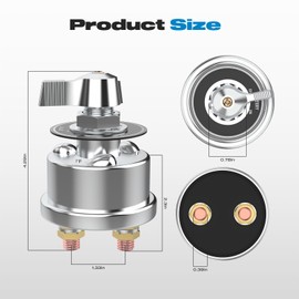 Battery Disconnect Switch, Malictele ON/Off 12-48V High Current 200A Master Battery Power Cut Isolator Heavy Duty Kill Switch for Car Truck RV Boat Marine and ATV