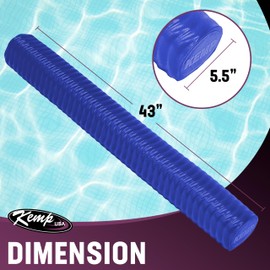 Kemp USA Pool Noodles - Adult & Kids 3.5' UV-Resistant Pool Noodle with Non-Slip Ribbed Texture - Jumbo Swimming Pool Floats - Comfortable Body-Conforming Foam - 43" L x 5.5" W