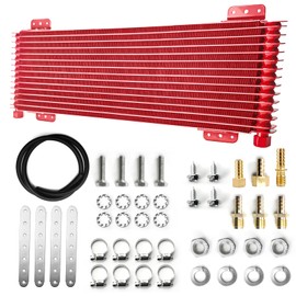 40k Transmission Oil Cooler Kit Compatible with Heavy Duty 40,000 GVW Max Low Pressure Drop Trans Cooler with Mounting Hardware,Towing Applications and Advanced Cooling Protection #LPD47391 (RED)