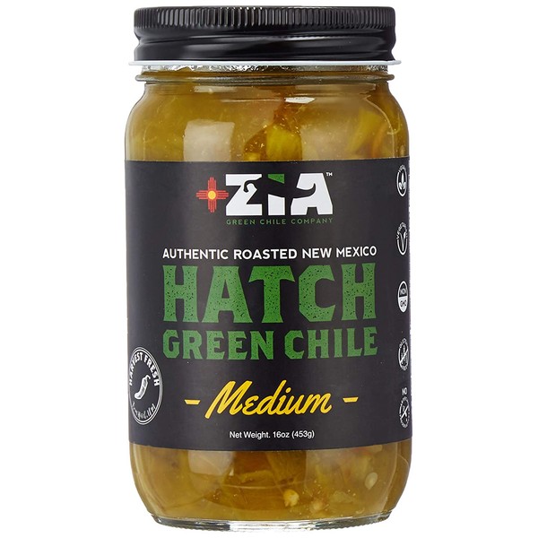 Original New Mexico Hatch Green Chile By Zia Green Chile Company - Delicious Flame-Roasted, Peeled & Diced Southwestern Certified Green Peppers For Salsas, Stews & More, Vegan & Gluten-Free - 16oz