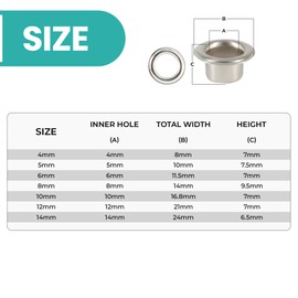 Trimming Shop Lang Barrell Eyelets & Washers Eyelets for Leather Crafts Tarpaulin Fabric Work Arts and Sewing - Ideal for Bags, Clothing and Scrapbooking (Pack of 100) - Silver, 6 mm