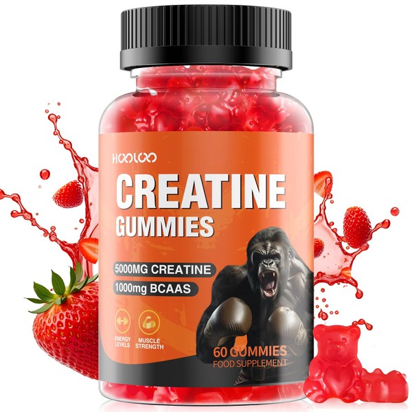 Creatine Gummies 5000mg Creatine Monohydrate with 1000mg BCAAs per Serving