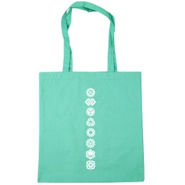 Hippowarehouse Chakras symbols Tote Shopping Gym Beach Bag 42cm x38cm, 10 litres