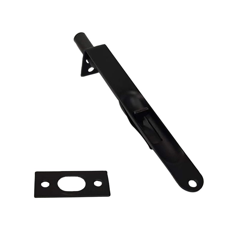 QCAA Solid Brass Round Flush Bolt, 6", Solid Brass, Matte