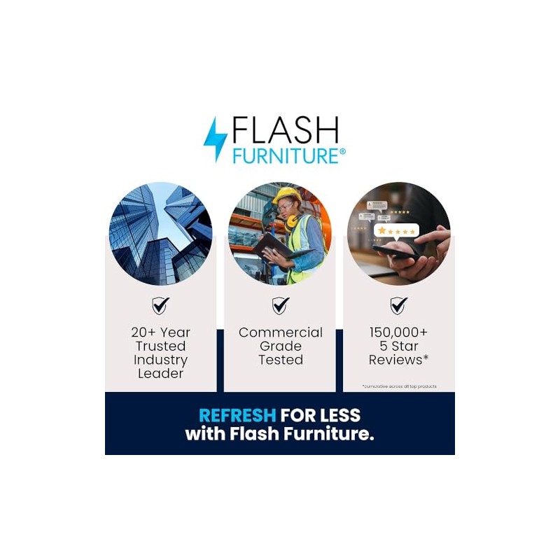 Flash Furniture Hard Black Vinyl Chiavari Chair Cushion