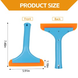 Wuyaoyao 2PCS Silicone Squeegee, Small Squeegee for Car, Automotive Mini Window Squeegees, Shower Squeegees, Water Wiper Cleaning Tool for Car Windshield, Window, Mirror, Glass Door (Blue)