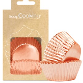ScrapCooking 5065 - Set di 48 pirottini di presentazione per cupcake e muffin - Decorazioni - Scatole per pasticceria - Colore rame oro rosa dorato - effetto metallizzato