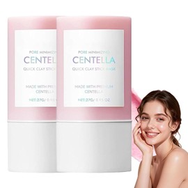 3PC Mascarilla de Arcilla en Barra con Centella Asiática,Poremizing Quick Clay Stick Mask,Mascarilla de arcilla Centella Asiática en barra,Limpieza Profunda,Para Piel Grasa y Sensible (2PCS)