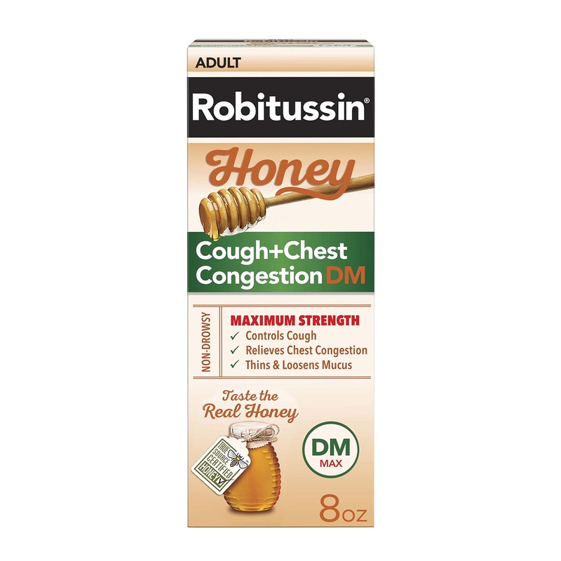 Robitussin Honey DM Max Cough Plus Chest Congestion, Adult Formula