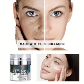 Retinol Cream for the Face, Moisturising Cream Face, Day & Night Face Cream, Anti-Ageing Cream with Retinol 1%, Collagen, 5% Hyaluronic Acid and Vitamin E, 50 ml