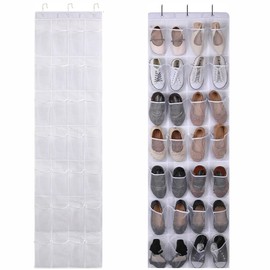 Over Door Shoe Storage Hanging Organiser Over the Door Hanging Storage 28 Large Mesh Pockets Over The Door Shoe Storage Shoe Hanging Storage Shoe Racks Storage for Kitchen Closet(White)