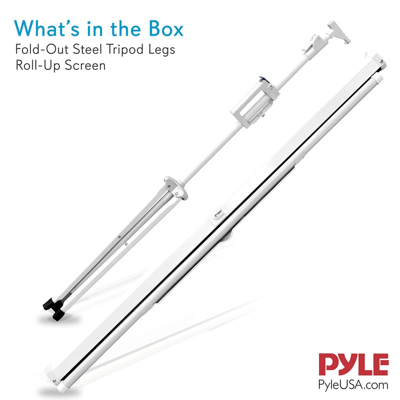 Pyle 50 Inch Portable Projector Screen with Tripod Stand –