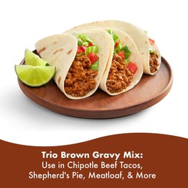 Trio Gravy Mix, Brown Gravy, Holiday Roasts, Dehydrated, Just Add Water, 13.37 oz Bag