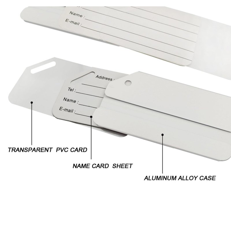 Aluminum Luggage Tag for Luggage Baggage Travel Identifier by (Silver