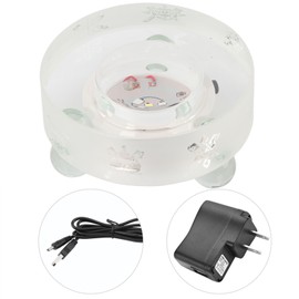 Beautiful Pattern Mini Crystal LED Light Base Buddha Display Stand Holder Home Decor