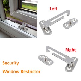 4Pcs Window Restrictor, Window Restrictors for Windows, Window Safety Restrictors with Screws, Stainless Steel UPVC Window Restrictor Hook for All Kinds of Casement Window (Right Handed)