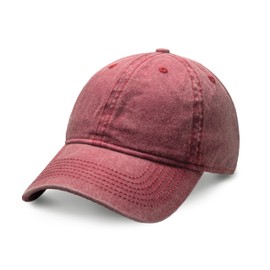 CHOK.LIDS Everyday Vintage Baseball Cap for Men and Women Unisex Adjustable Lightweight Polo Style Curved Brim (Vintage Burgundy)