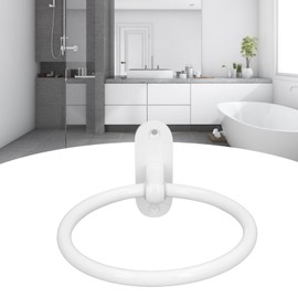 GOTOTOP Towel,Bathroom Hand Towel Holder for Bathroom Wall Mounted，,Towel Racks,Bathroom Hardware, Simple Round Towel Hanger Aluminum Alloy White Color