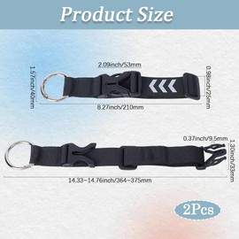 GORGECRAFT 2Pcs Adjustable Luggage Strap Jacket Gripper Holder Black Carry Clip Strap Reflective Arrow Pattern Suitcase Belt with Buckle Ring Hook Add a Bag Connector Travel Accessories for Backpack