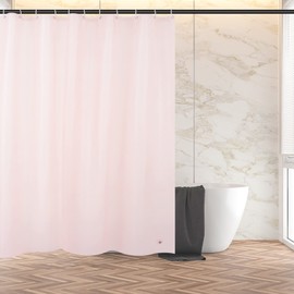 RAY STAR Plastic Shower Curtain Liner with Hooks, Heavy Duty Shower Curtain Pink Waffle Textured with 3 Magnets Rust-Resistant Grommets Waterproof PEVA Shower Liner 70 x 72 inches (Signature Delivery)