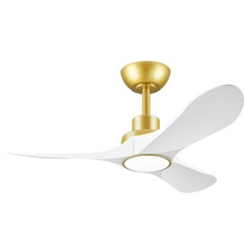 Lukmi 42" Ceiling Fans with Lights, Low Profile ABS Ceiling Fan with Remote Control, DC Motor, Reversible, 3CCT, Dimmable, Noiseless, Indoor Outdoor Ceiling Fans for Bedroom, Living Room, Dining Room