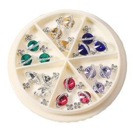 LLNSE 18 Pieces 3D Nail Art Charms Saturn Nail Stones Kit Nail Charms Decoration 3D Nail Rhinestones Nail Gems Nail Decoration DIY Crafting Jewelry Accessories