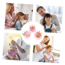 Kisangel 3Pcs Girl Crown Hair Clips Elastic Flower Headwear Accessories for Random Color Hair Accessories for Parties and Daily Wear Random Color