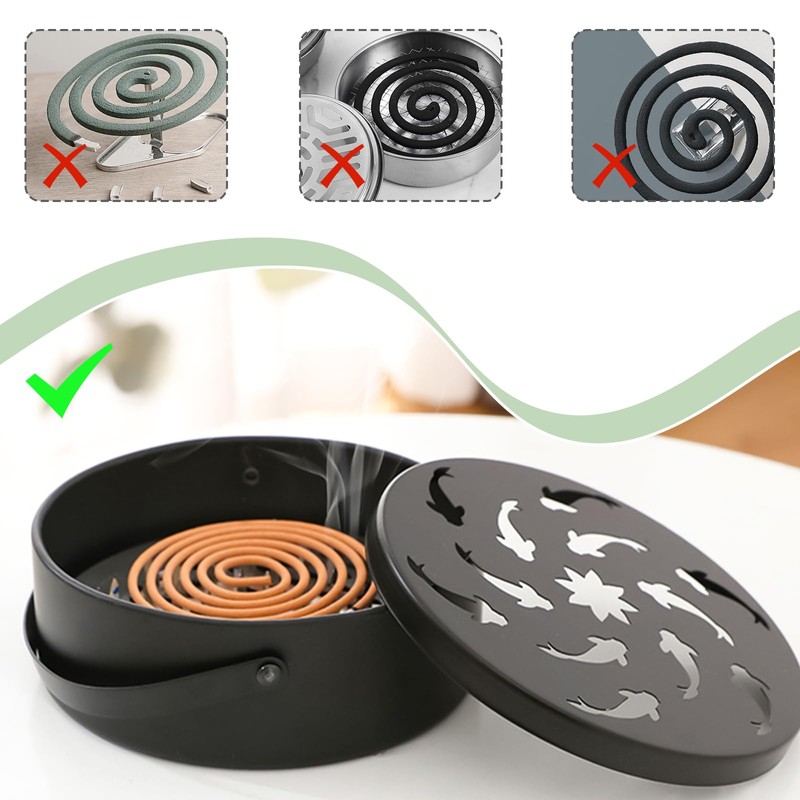 Stainless Steel Mosquito Spiral Holder, Mosquito Coil Holder, Portable Metallic