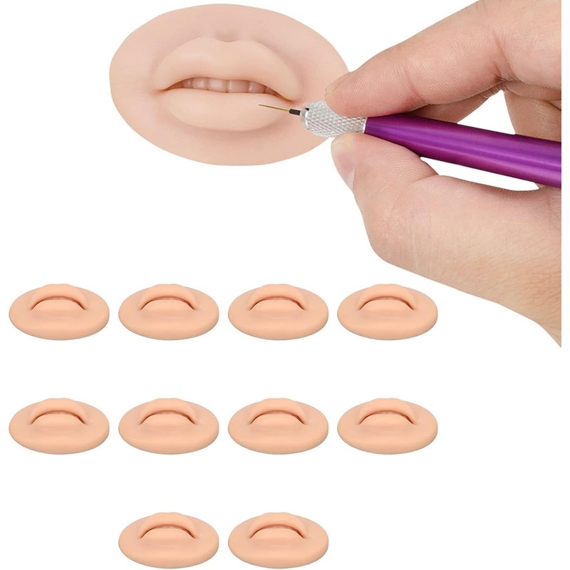 10 Labios de Práctica, Modelo de Boca Abierta de Silicona