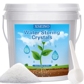 XSEINO 5LB Water Storing Crystals for Plants, Water Gel Solves Plant Over-Watering and Drought Problems, Keeps The Soil Moist, Small Water Storing Polymer Crystals for Plants