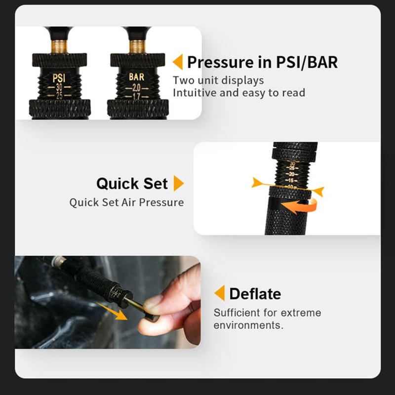 FSDSHGKDG Automatic Tire Deflators, Includes Valves Caps and Carry Bag