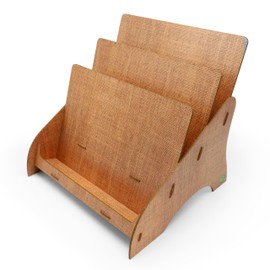 stableco 1x Ecological Leaflet Stand DIN A4 Horizontal with 3 Compartments Sturdy Flyer Stand in Natural Design No Plastic! Just Paper! Sustainable Brochure Holder Postcard Stand Quick to Assemble