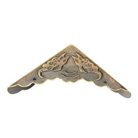 12pcs Corner Protector Vintage Bronze Iron Decorative Feet Brass Corner Trim Protector Corner Bronze Edge Protector for Wooden Box Edge