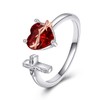 Heart Jesus Ring for Women 925 Sterling Silver Cross Rings