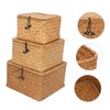 NOLITOY 3Pcs Handwoven Storage Basket Set Practical Sundries Box with