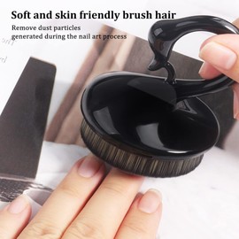 2 x Dust Brushes, Nail Dust Remover, Nail Dust Brush with Synthetic Fibre Brushes, Exquisite Design, Versatile, Gentle Brush Hair for Home and Nail Salon