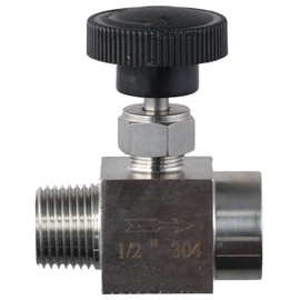 AllGIFT Needle Valve 304 Stainless Steel Durable Male to Female Ball Valve High Pressure 1/2 Inch NPT Globe Valve for Water Gas Oil