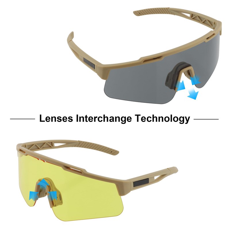 FOCUHUNTER Tactical Airsoft Glasses Anti Fog, with 3 Interchangeable Lens,