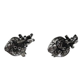 Kiola Designs Silver Toned Anatomical Heart Cufflinks