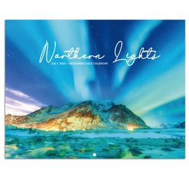 2022-2023 Wall Calendar - 18 Monthly Wall Calendar, Jul. 2022 - Dec. 2023, 8.5" x 11", 2022-2023 Calendar With Unruled Blocks (1.5" x 1.4") + Thick Paper + Julian Date - Northern lights