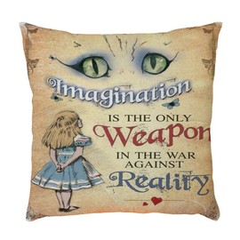 Sonojie Alice's Adventures In Wonderland Old Newspaper Exquisite Pattern Flax Pillowcase Pillow Case Cushion Cover Sofa Home Car Decor