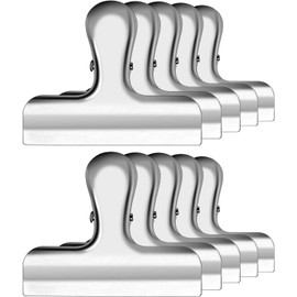 Clips de bolsa de chip, Paquete de 10 Clips para bolsas de acero inoxidable,3 pulgadas de ancho, Clip de metal para bolsas de almacenamiento de alimentos,sellado hermético, cocina, uso doméstico