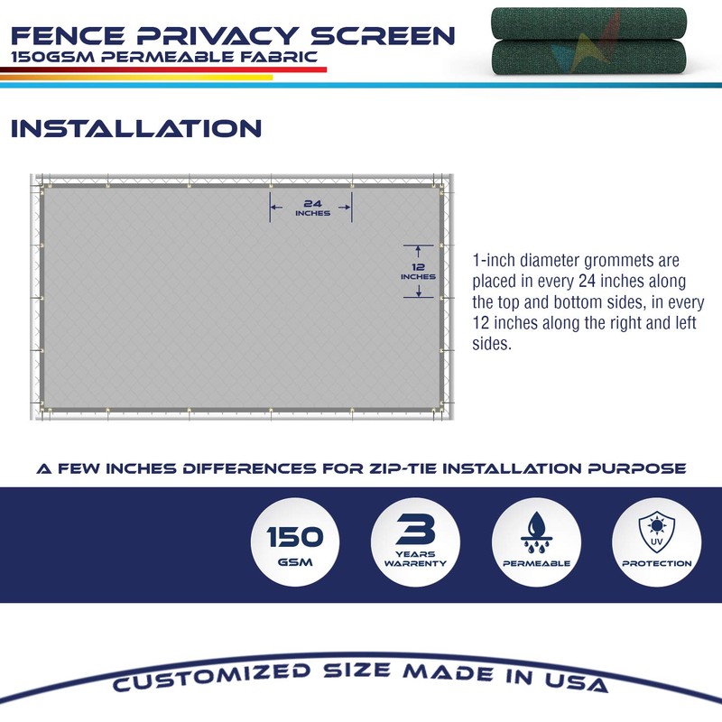 Windscreen4less 6' x 25' Privacy Fence Screen in Green with