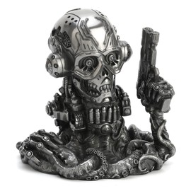 Veronese Design 6 1/8" Cyberpunk Robotic Octopus Resin Sculpture Pewter Finish