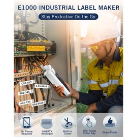 Vixic Label Maker Machine, E1000 Wire Label Maker with Keyboard, Cable Label Maker with Waterproof Label, Industrial Label Maker Includes USB-C for Power, Labeler for Home Office Network Labeling Jobs