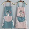 DILLMAN Women Kitchen Apron with Hand Wipe Pockets，Big Pocket,Hand-wiping, Waterproof